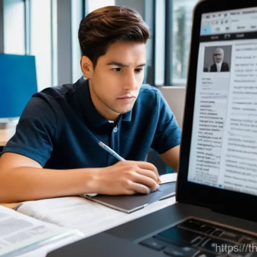 가짜뉴스 판별을 위한 인터뷰 방법 - **Prompt:** A young adult, fully clothed in comfortable everyday wear, sits at a desk in a well-lit,...
