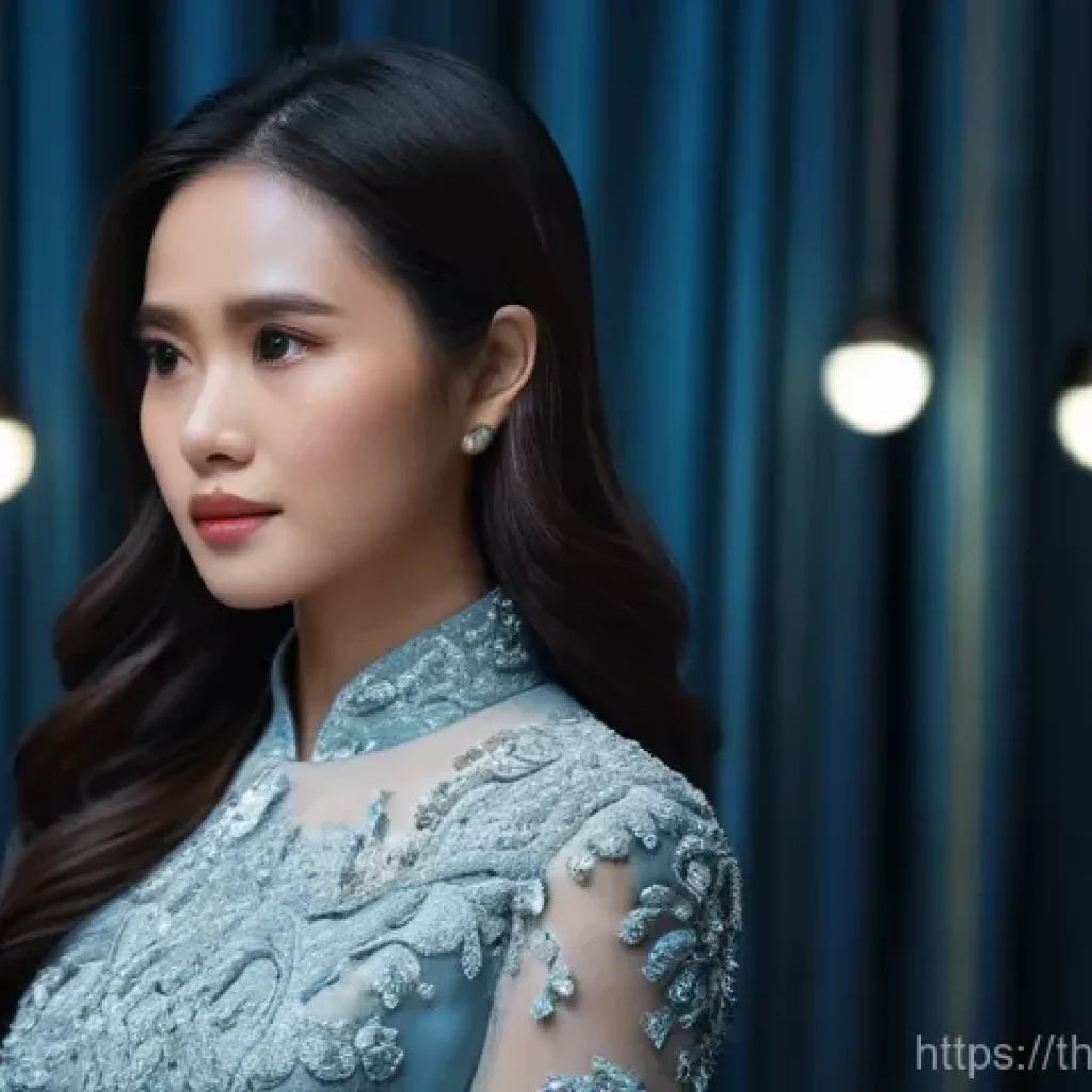 가짜뉴스와 대중 문화의 상관관계 - **Prompt 1: The Weight of Falsehood**
A realistic, cinematic portrayal of a young, elegant Thai ...