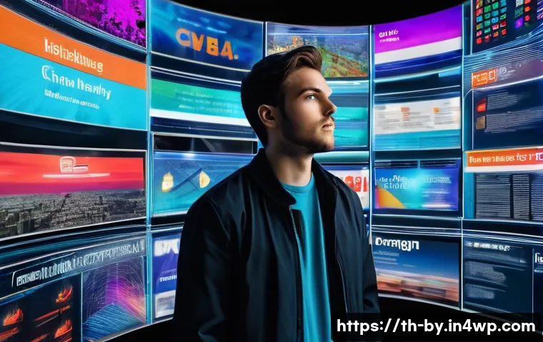 가짜뉴스에 대한 연구 동향 - **Prompt:** A young adult, fully dressed in modern casual clothing, stands in a dynamic, bustling di...