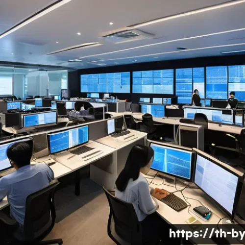 가짜뉴스 판별을 위한 실험적 연구 - A detailed digital illustration of a modern newsroom in Thailand, showing diverse Thai journalists a...