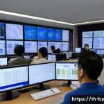 가짜뉴스 판별 기법의 최신 동향 - A modern newsroom scene in Bangkok with diverse Thai journalists and AI-powered computer screens ana...