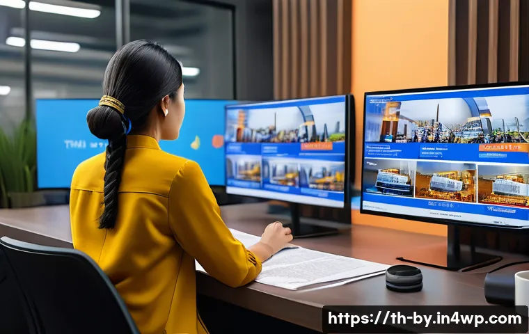 가짜뉴스 감별을 위한 도구 소개 - A detailed digital illustration of a Thai news reader at a modern workspace, attentively verifying n...